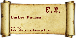 Barber Maxima névjegykártya